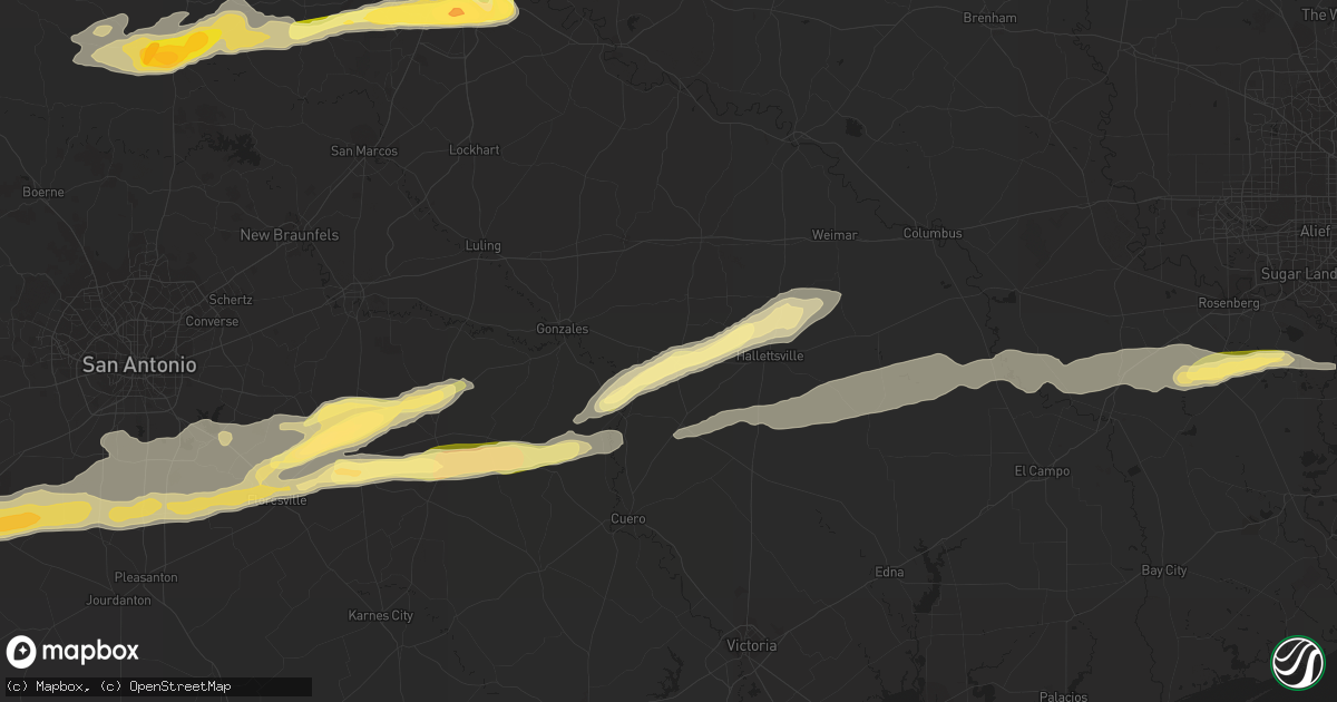 Hail map in Shiner, TX on April 14, 2014
