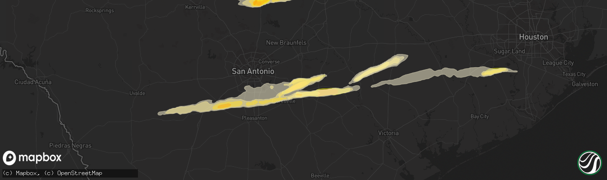 Hail map in Stockdale, TX on April 14, 2014