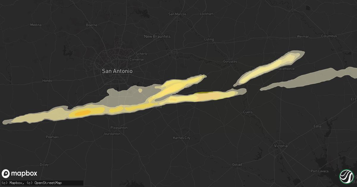Hail map in Stockdale, TX on April 14, 2014