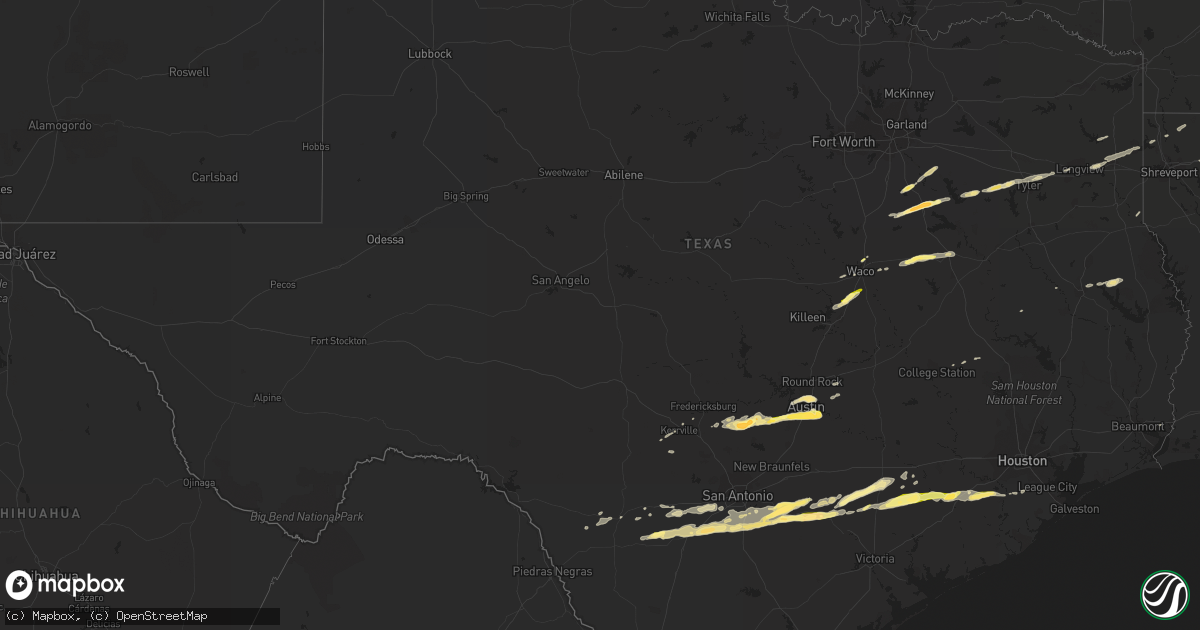 Hail map in Texas on April 14, 2014