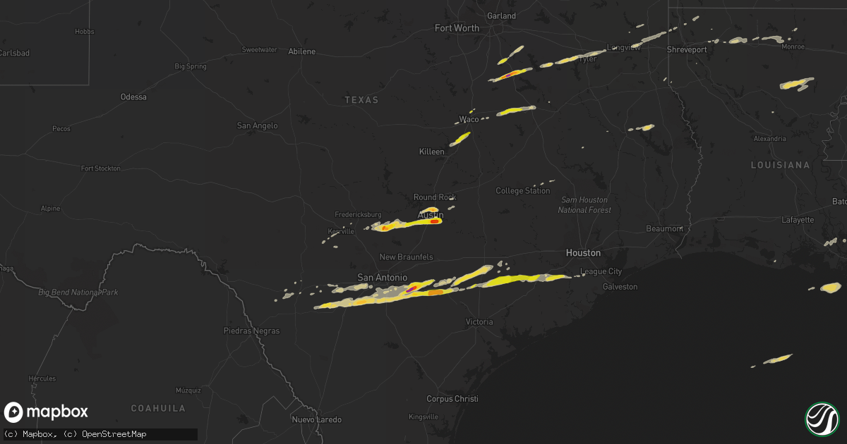 Hail map on April 14, 2014