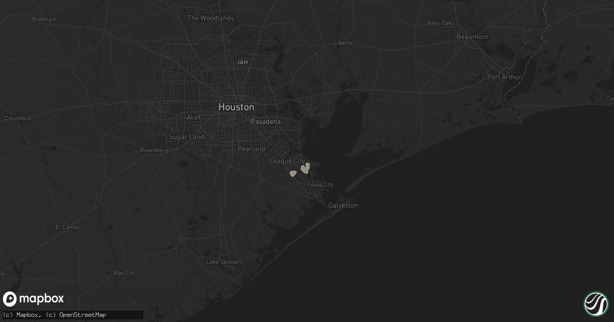 Hail map in Bacliff, TX on April 14, 2015