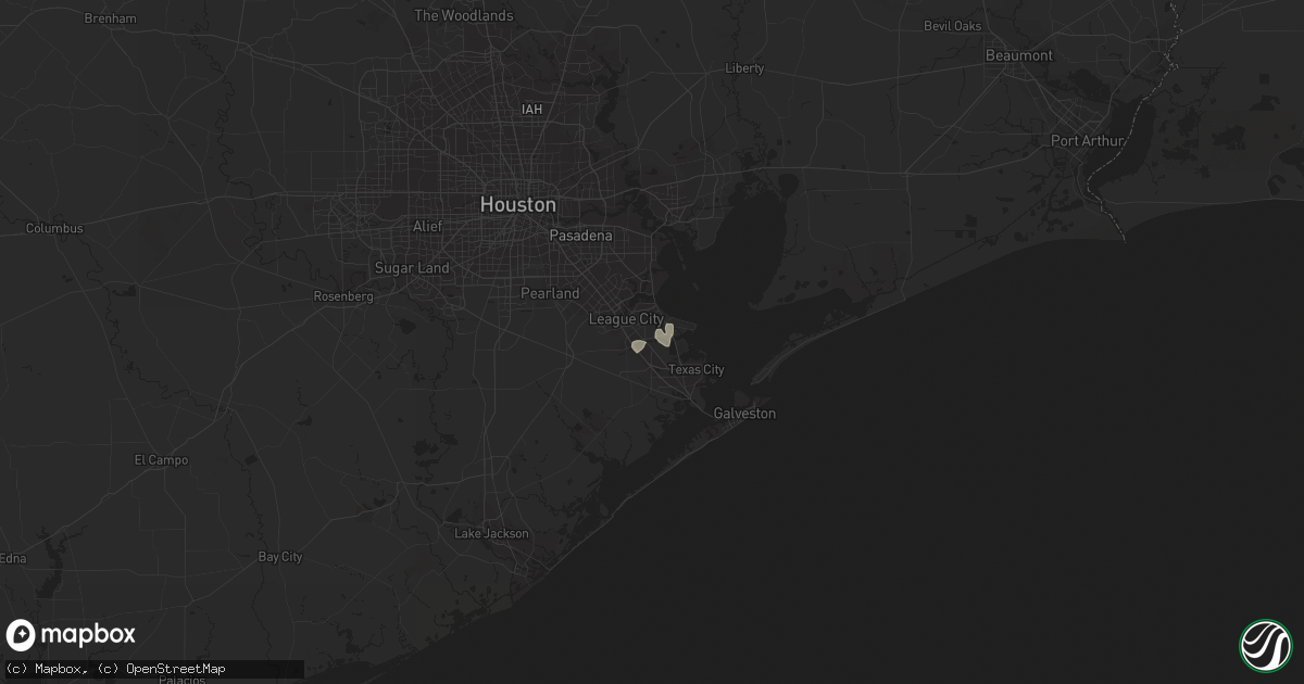 Hail map in Dickinson, TX on April 14, 2015