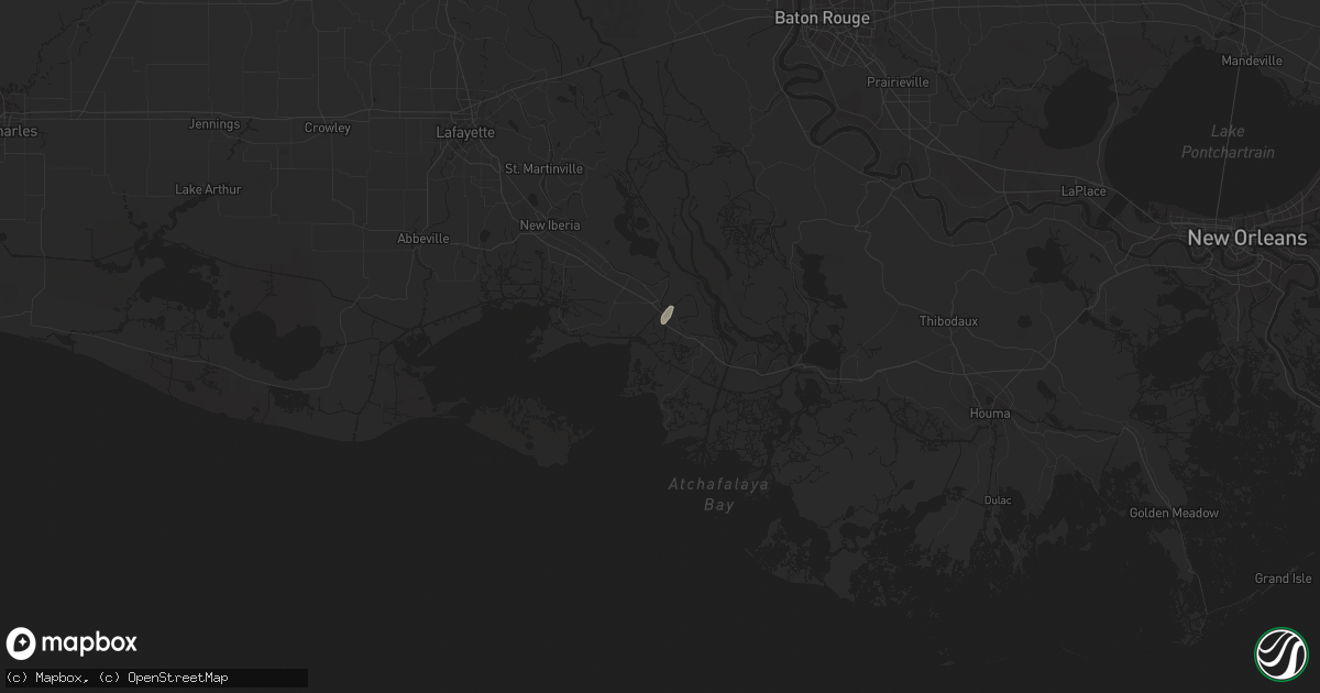 Hail map in Franklin, LA on April 14, 2015