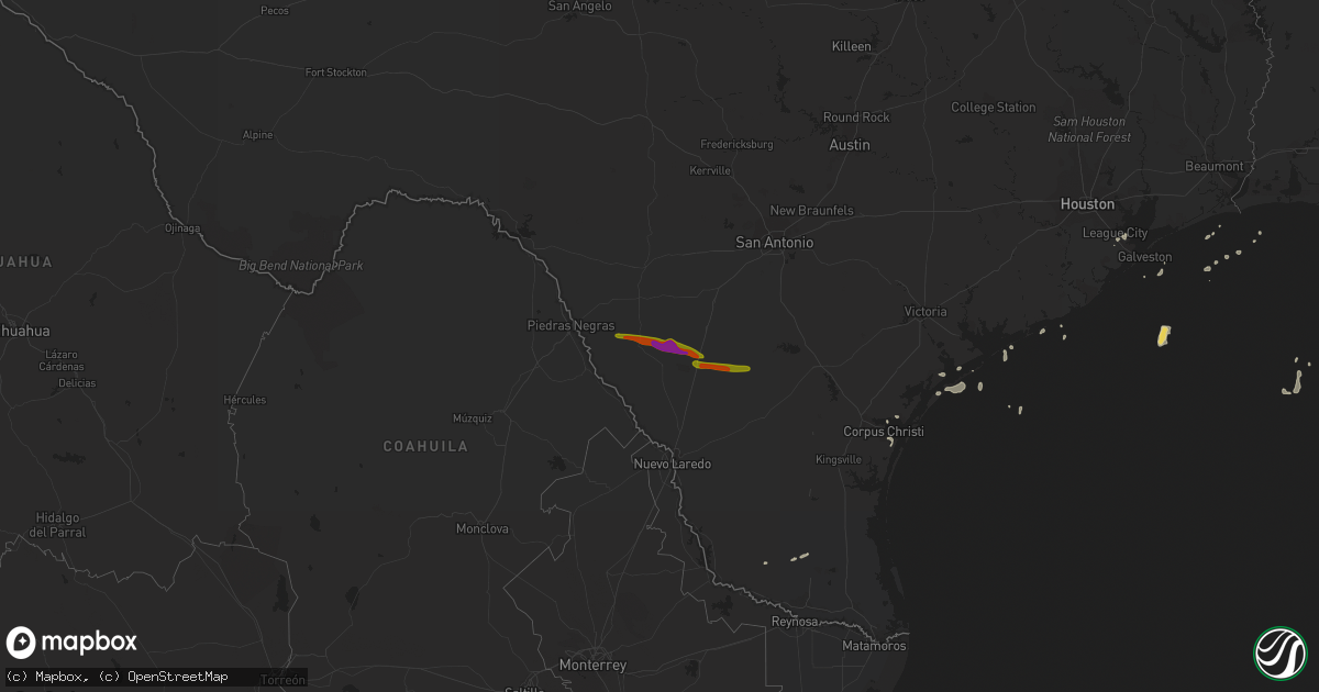Hail map on April 14, 2015