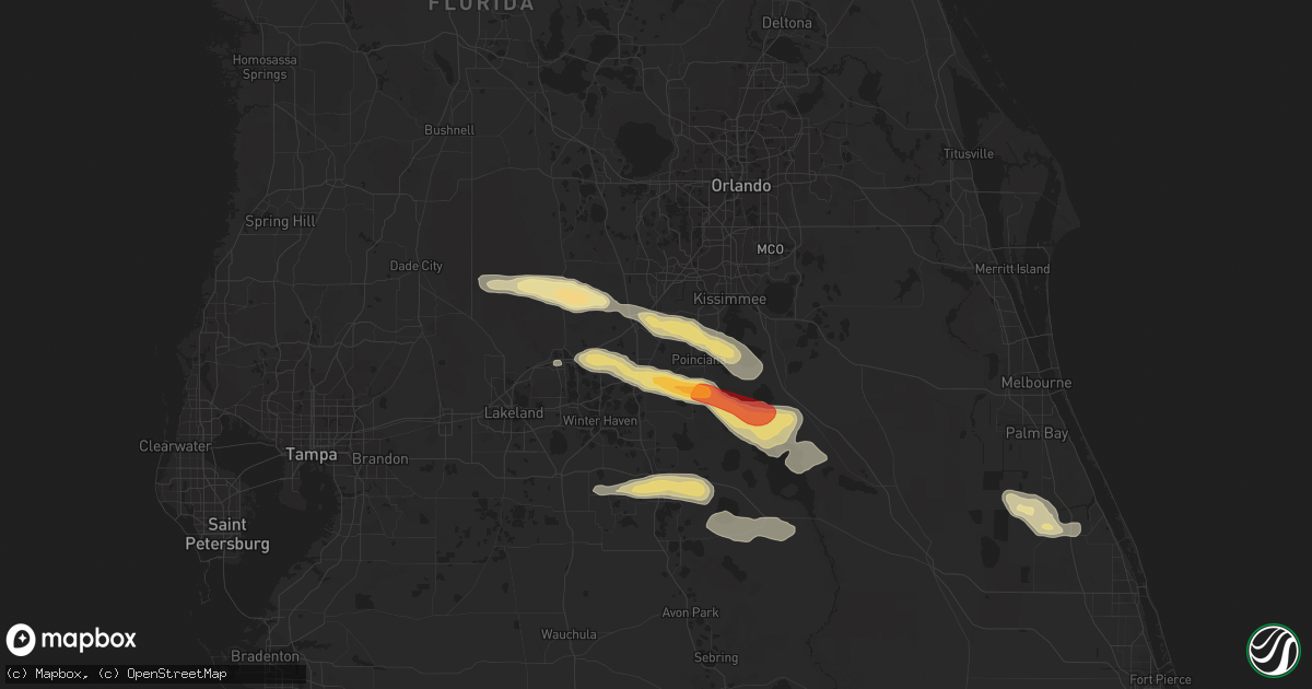 Hail map in Davenport, FL on April 14, 2016