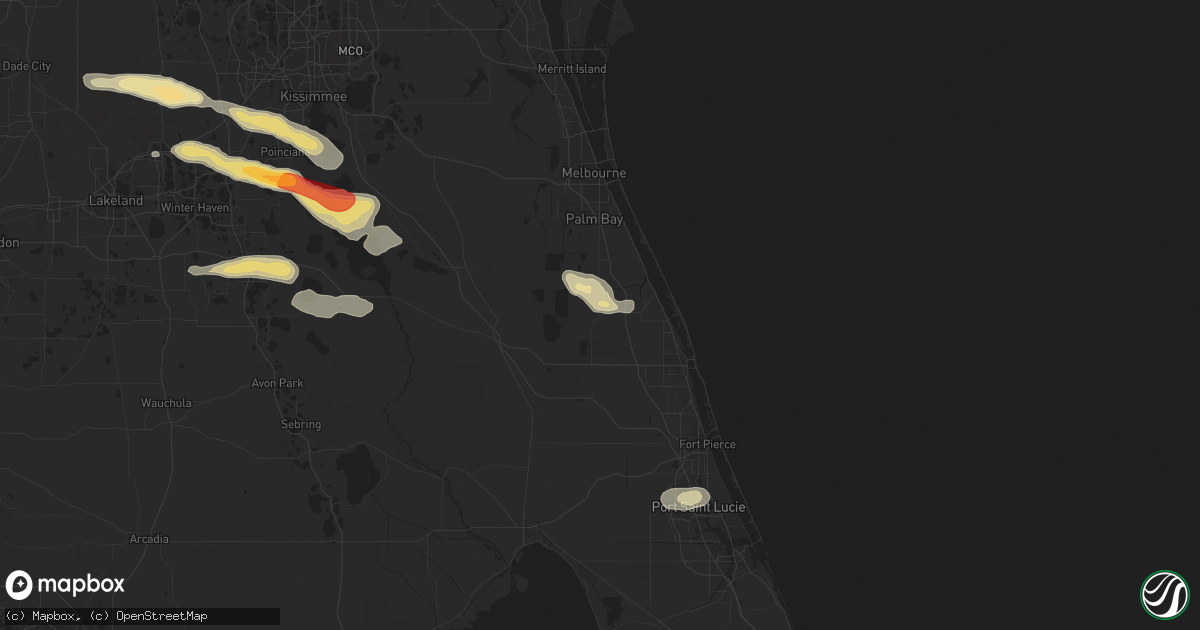 Hail map in Fellsmere, FL on April 14, 2016