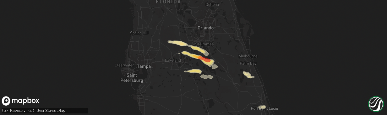 Hail map in Haines City, FL on April 14, 2016