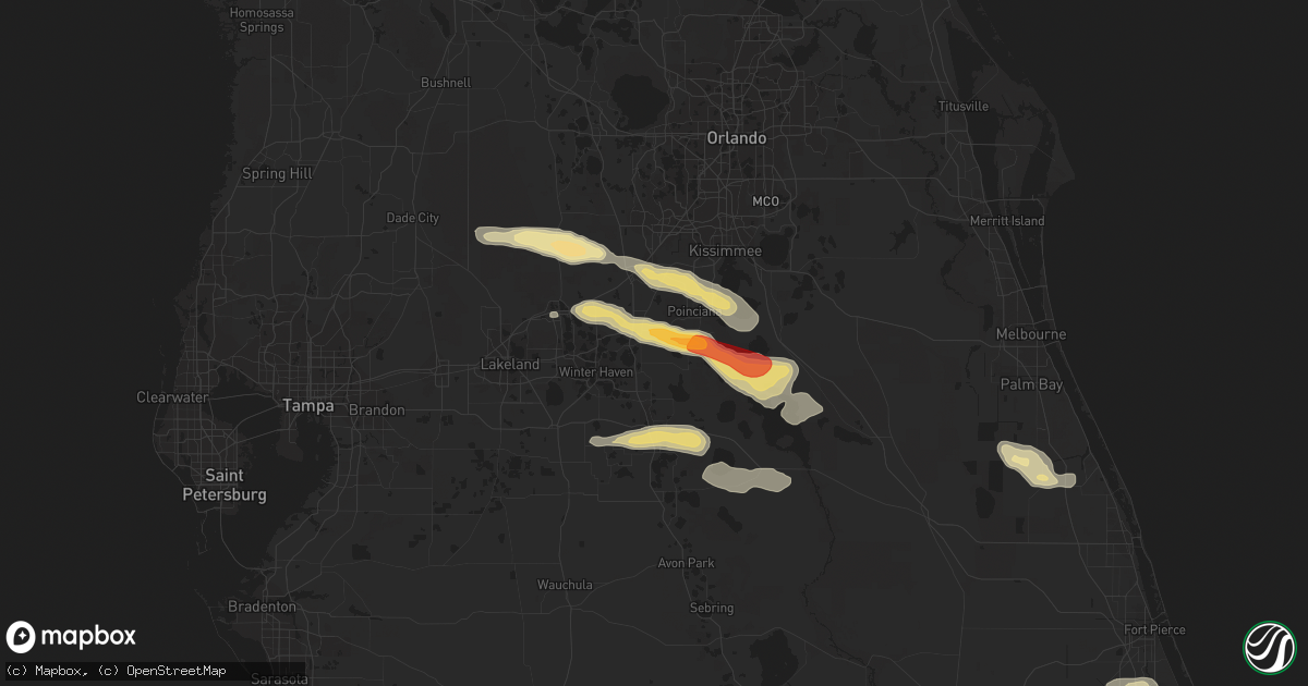 Hail map in Haines City, FL on April 14, 2016