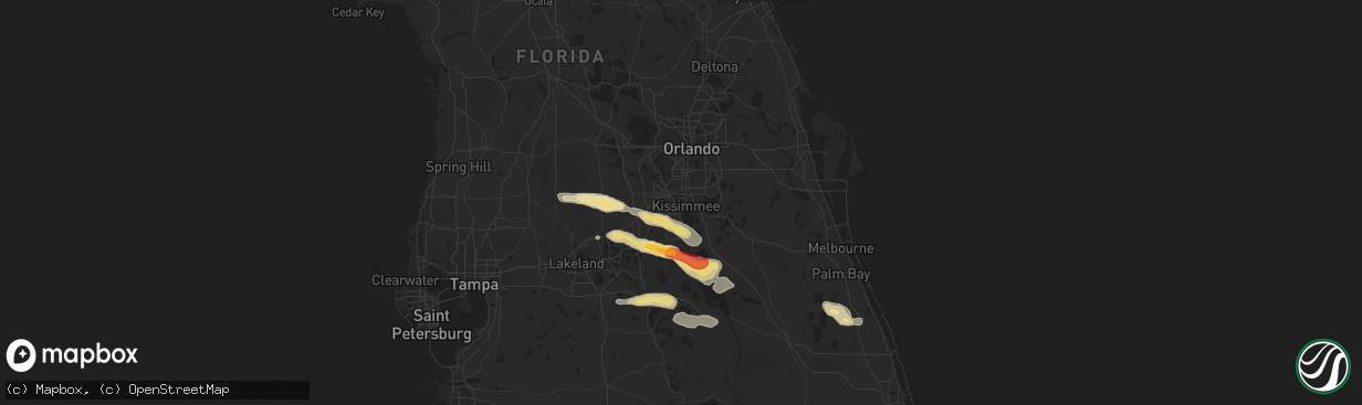 Hail map in Kissimmee, FL on April 14, 2016