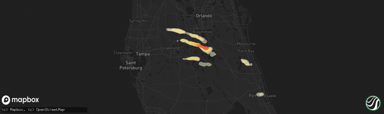 Hail map in Lake Wales, FL on April 14, 2016