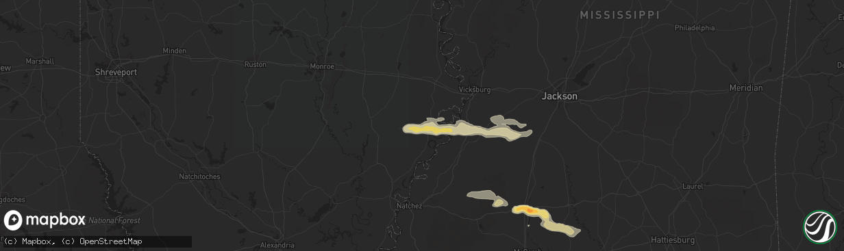 Hail map in Newellton, LA on April 14, 2016