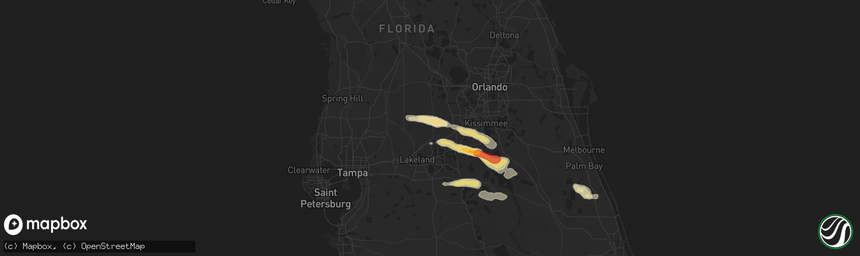 Hail map in Polk City, FL on April 14, 2016