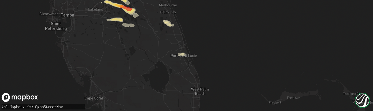 Hail map in Port Saint Lucie, FL on April 14, 2016