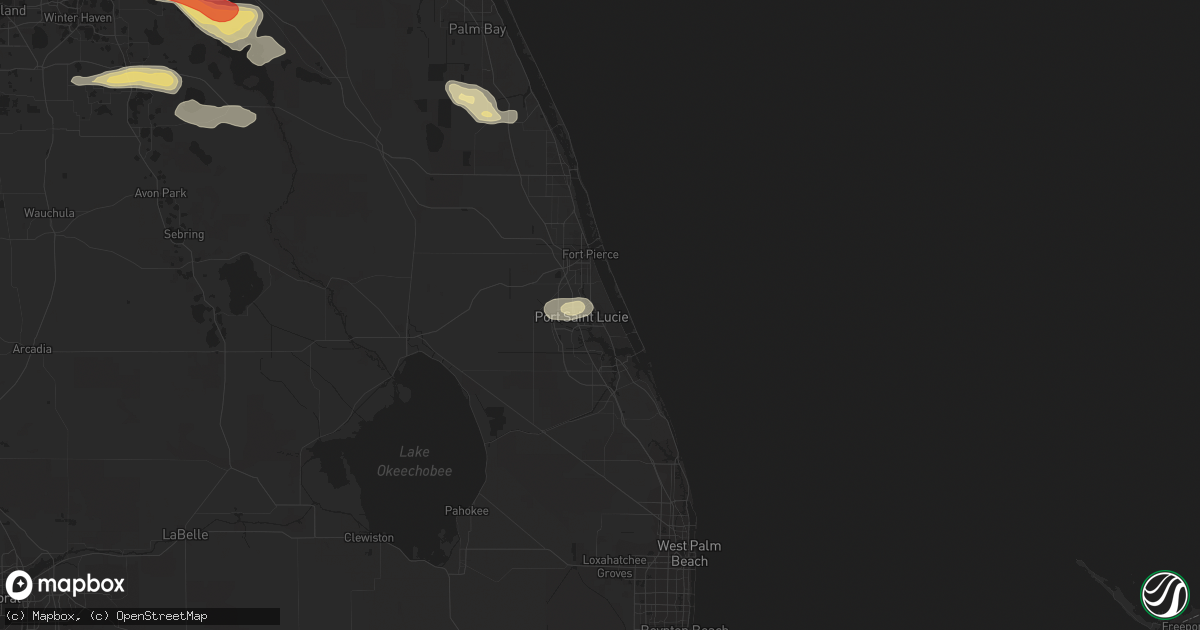 Hail map in Port Saint Lucie, FL on April 14, 2016