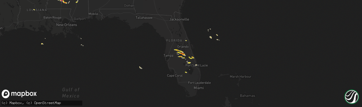 Hail map on April 14, 2016