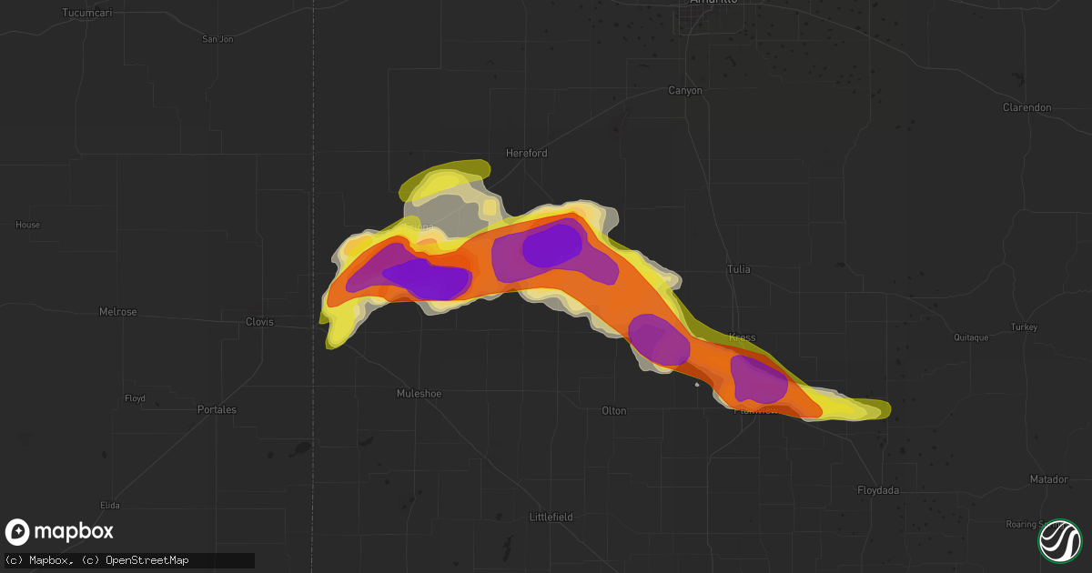 Hail map in Dimmitt, TX on April 14, 2017