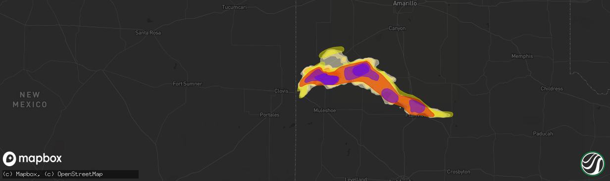 Hail map in Farwell, TX on April 14, 2017