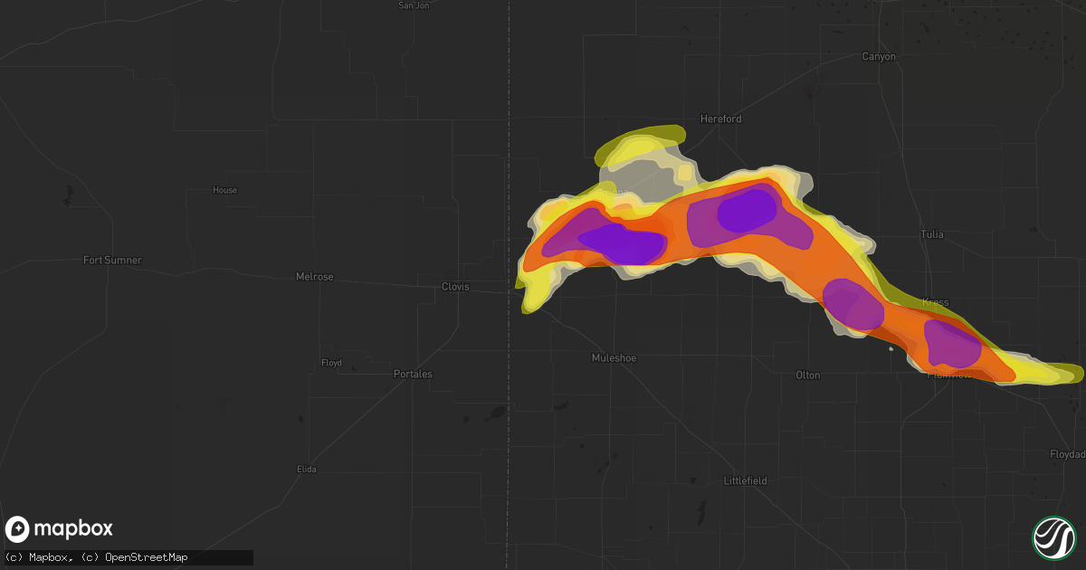 Hail map in Farwell, TX on April 14, 2017