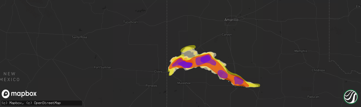 Hail map in Friona, TX on April 14, 2017