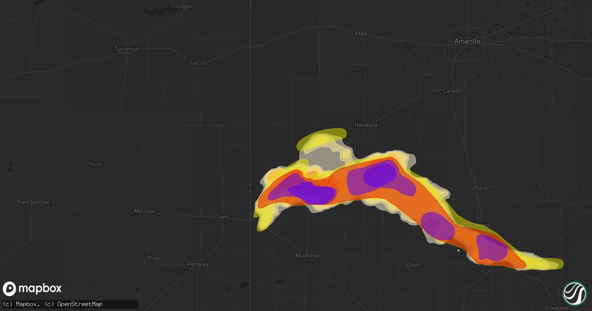Hail map in Friona, TX on April 14, 2017