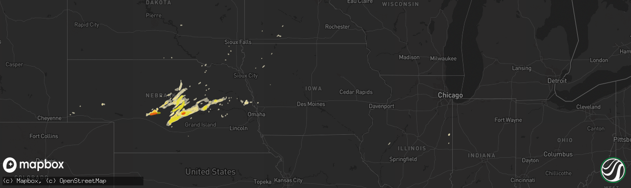 Hail map in Iowa on April 14, 2017