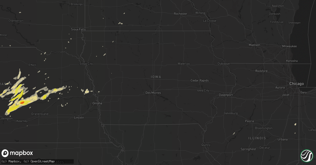 Hail map in Iowa on April 14, 2017