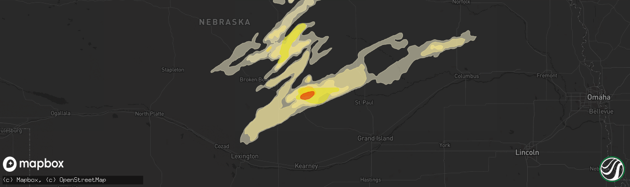 Hail map in Loup City, NE on April 14, 2017