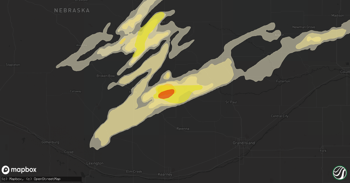 Hail map in Loup City, NE on April 14, 2017