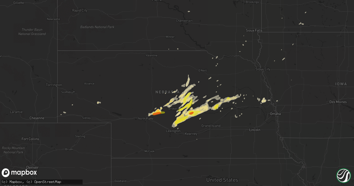 Hail map in Nebraska on April 14, 2017