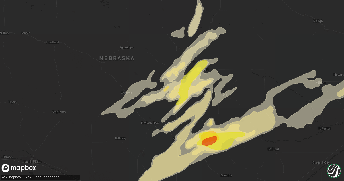 Hail map in Sargent, NE on April 14, 2017