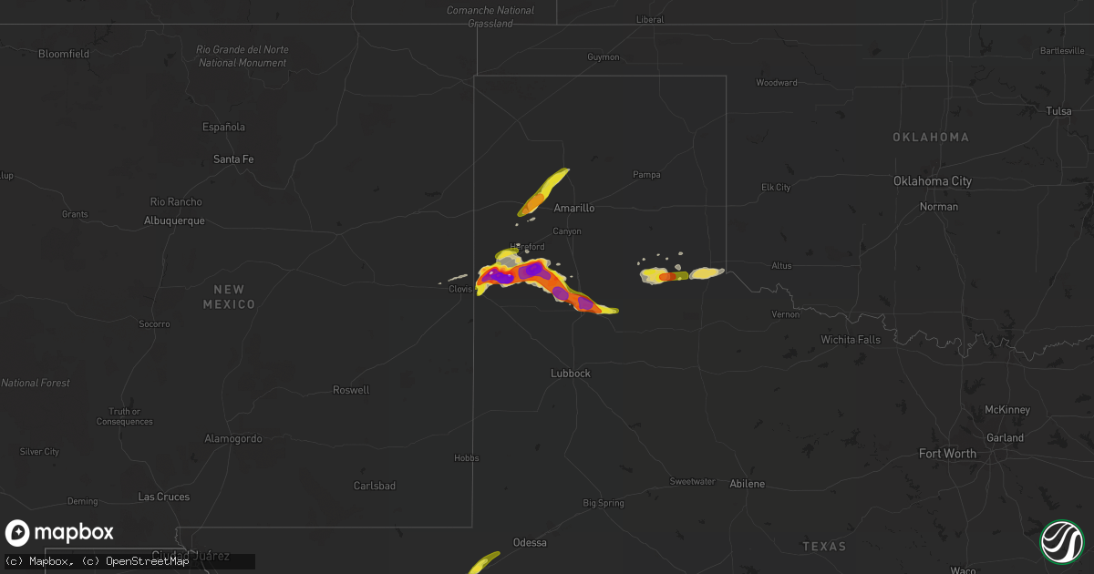 Hail map on April 14, 2017