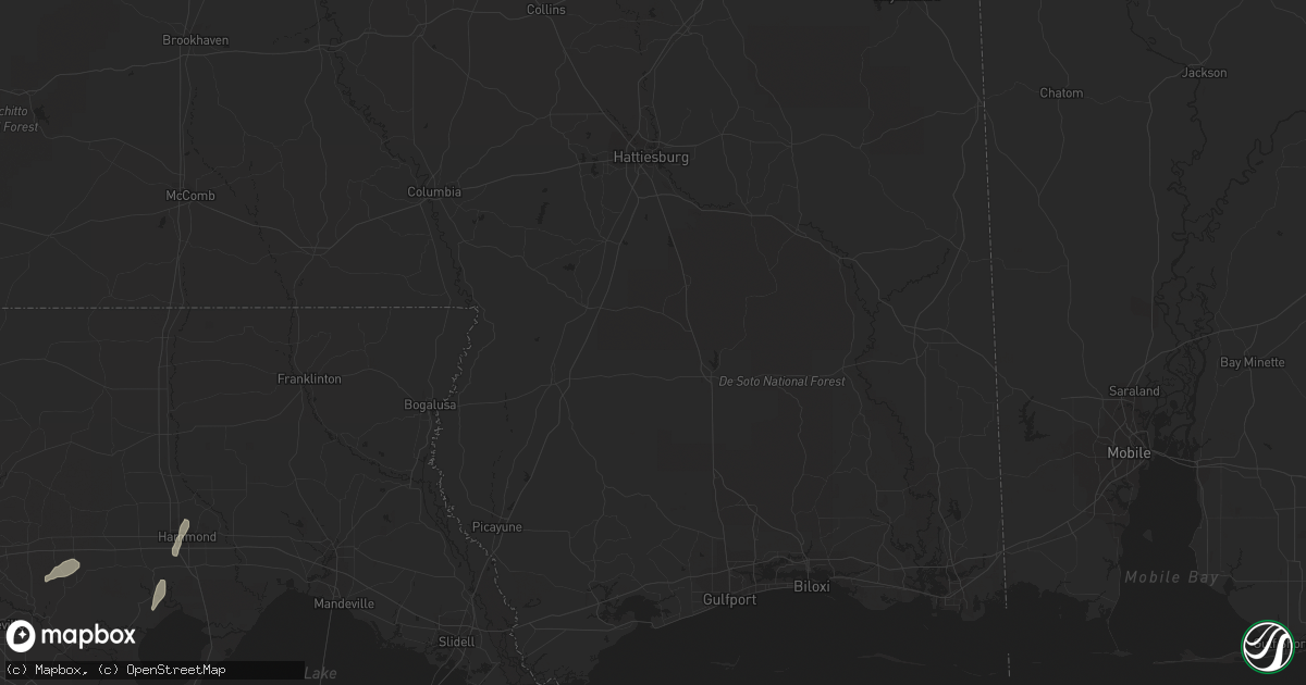 Hail map in Hammond, LA on April 14, 2018