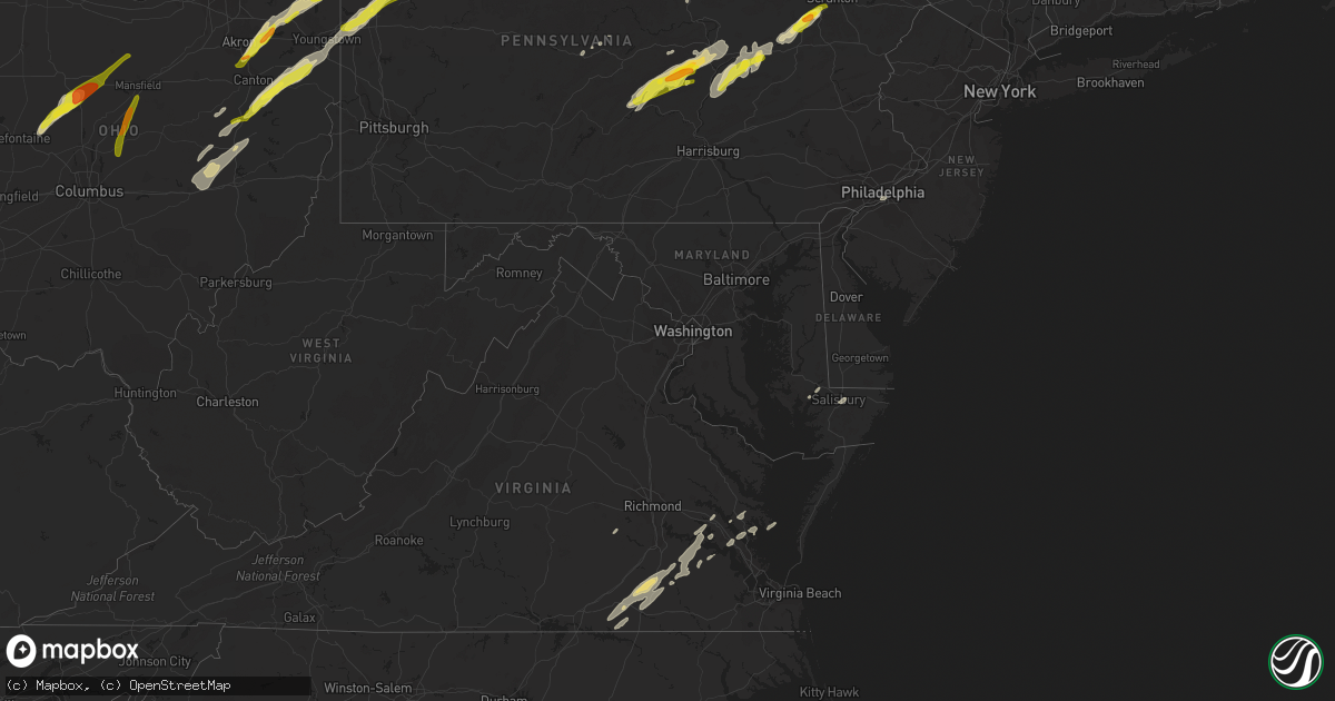 Hail map in Maryland on April 14, 2019