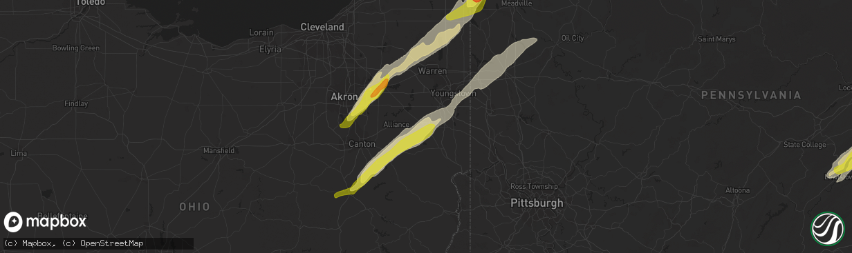 Hail map in Salem, OH on April 14, 2019