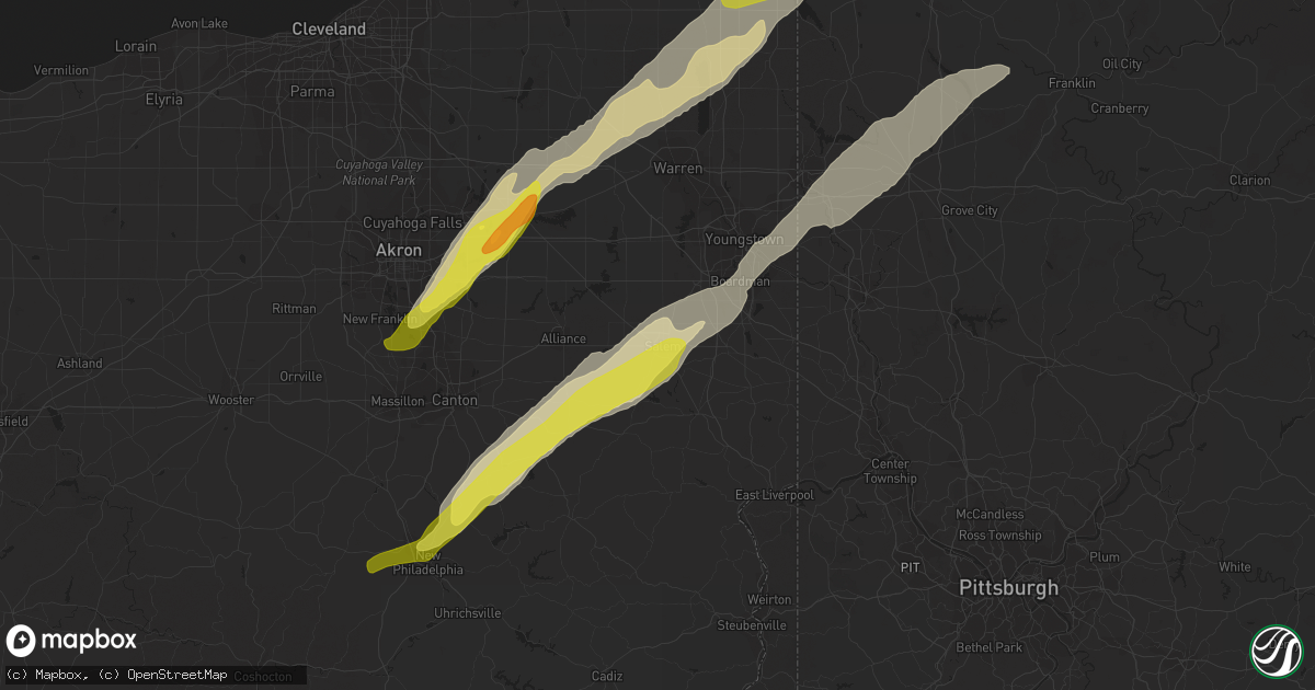 Hail map in Salem, OH on April 14, 2019