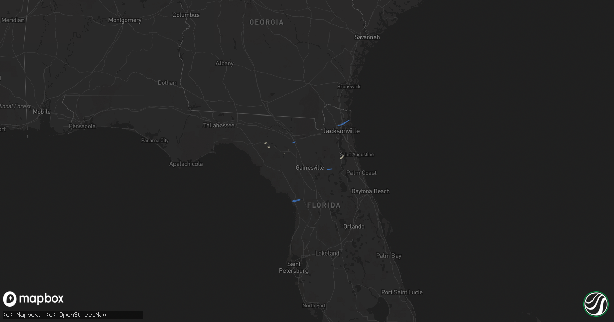 Hail map in Florida on April 14, 2020