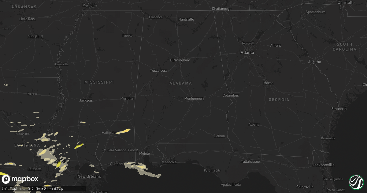 Hail map in Alabama on April 14, 2021