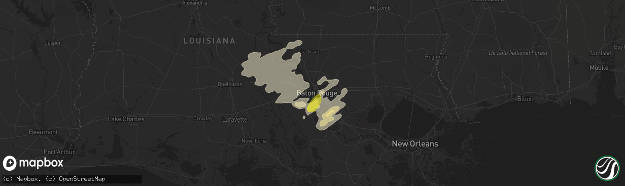 Hail map in Baton Rouge, LA on April 14, 2021