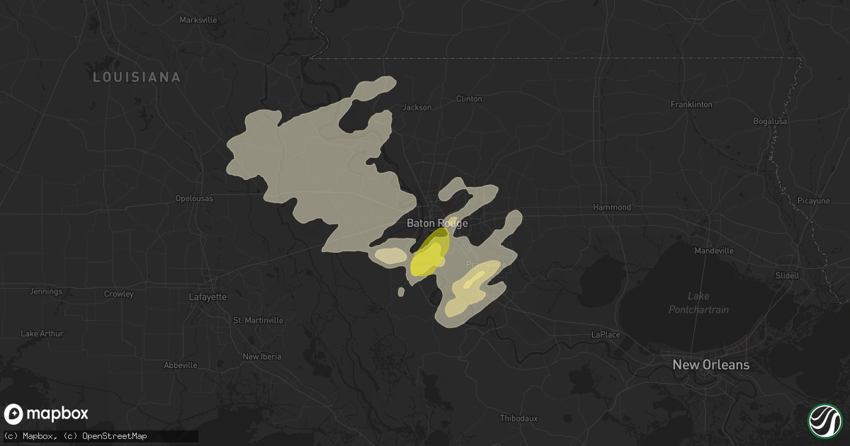 Hail map in Baton Rouge, LA on April 14, 2021
