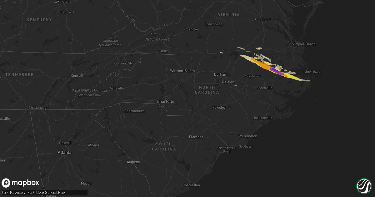 Hail map in North Carolina on April 14, 2021