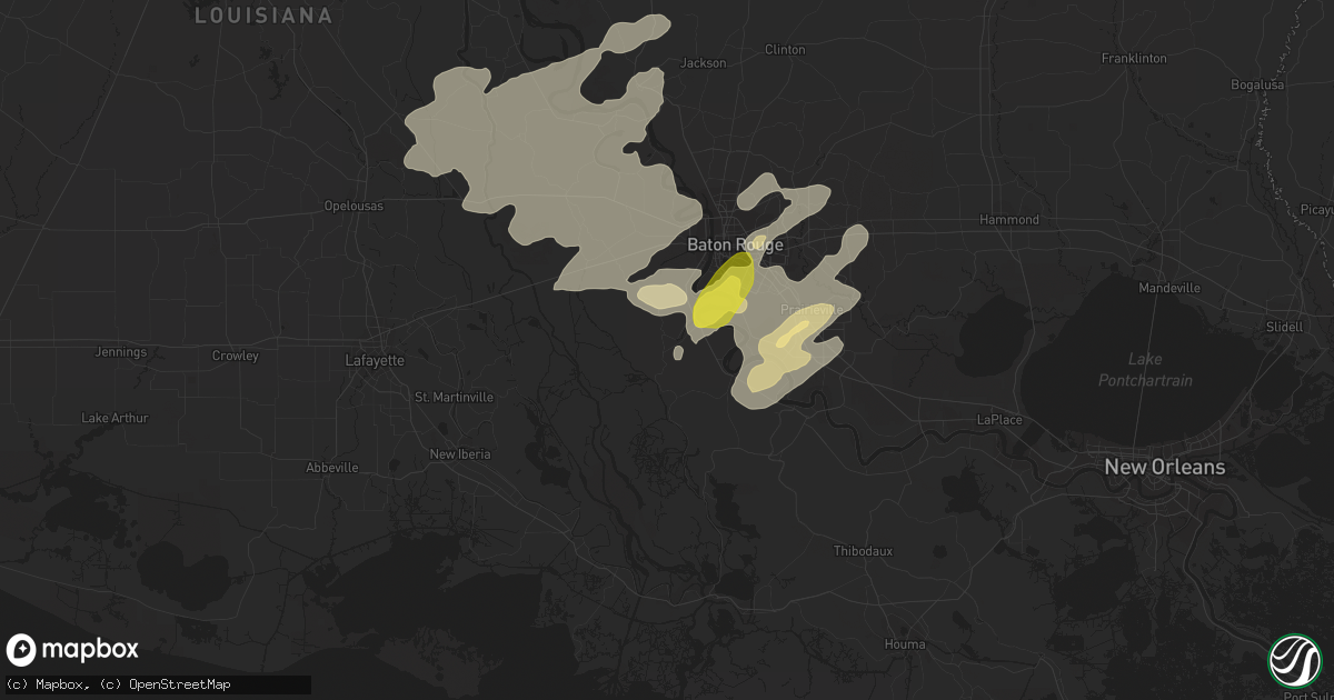 Hail map in Plaquemine, LA on April 14, 2021