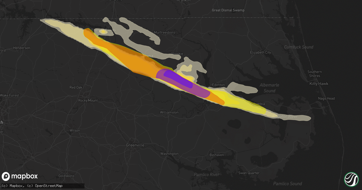 Hail map in Windsor, NC on April 14, 2021