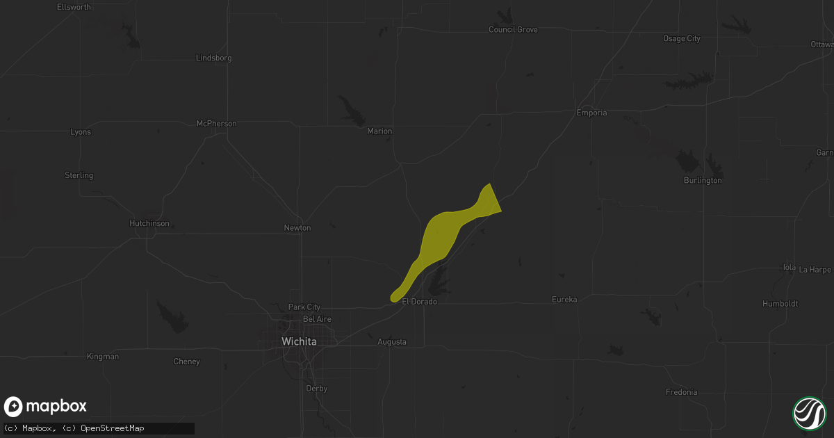 Hail map in Burns, KS on April 14, 2023