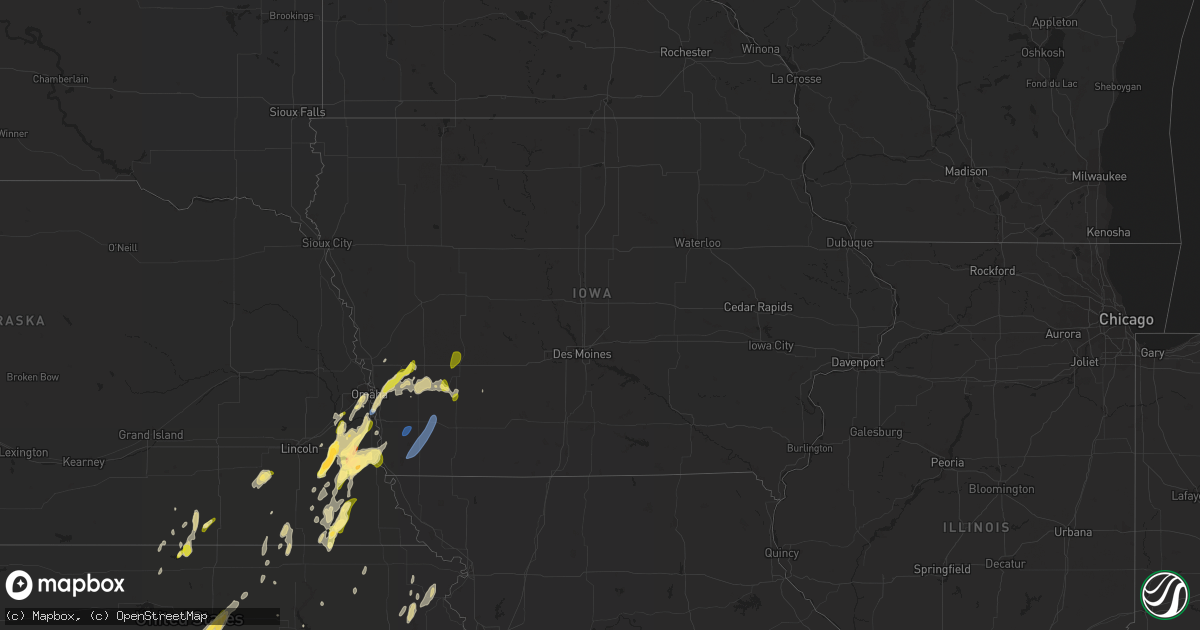 Hail map in Iowa on April 14, 2023