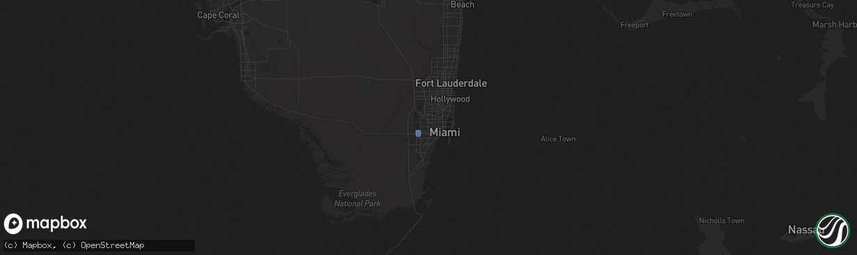 Hail map in Miami, FL on April 14, 2023