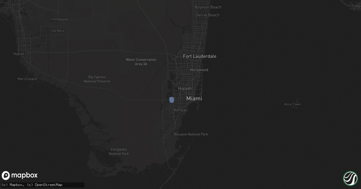 Hail map in Miami, FL on April 14, 2023