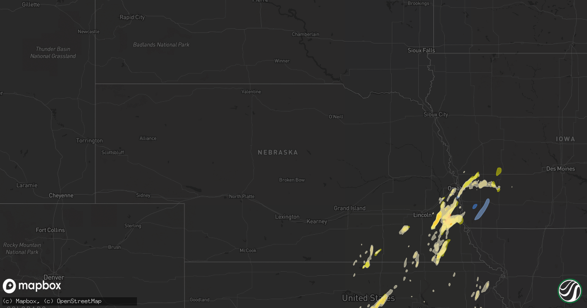 Hail map in Nebraska on April 14, 2023
