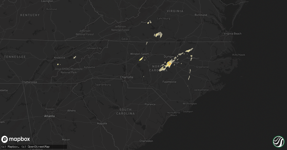 Hail map in North Carolina on April 14, 2023