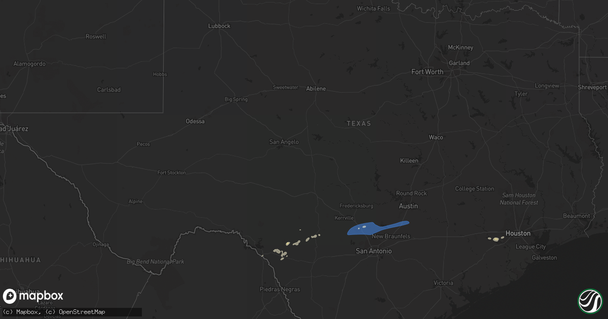 Hail map in Texas on April 14, 2023